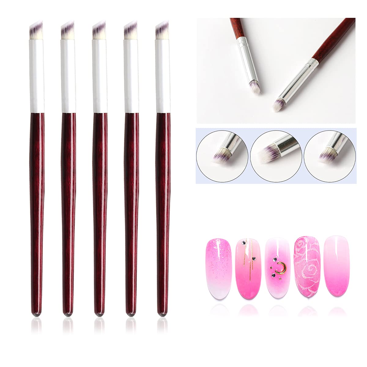 Woodworking Design Software - 1/2/3/5PCS Wooden Handle Nail Ombre Brush