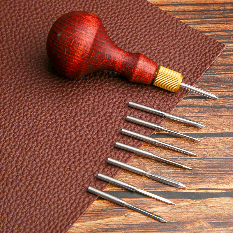 Woodworking Shoes - 1Set DIY Leather Punch Awl Wood