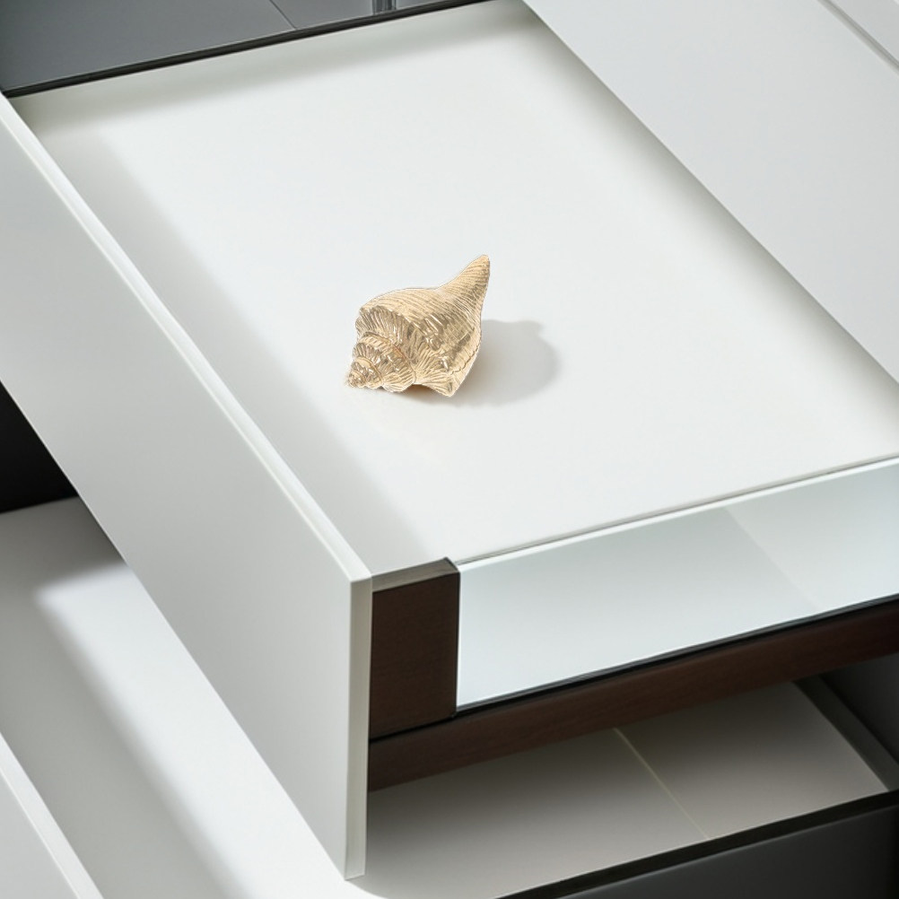Woodworking Inspiration - Brass Seashell Door Handle Ocean Inspired