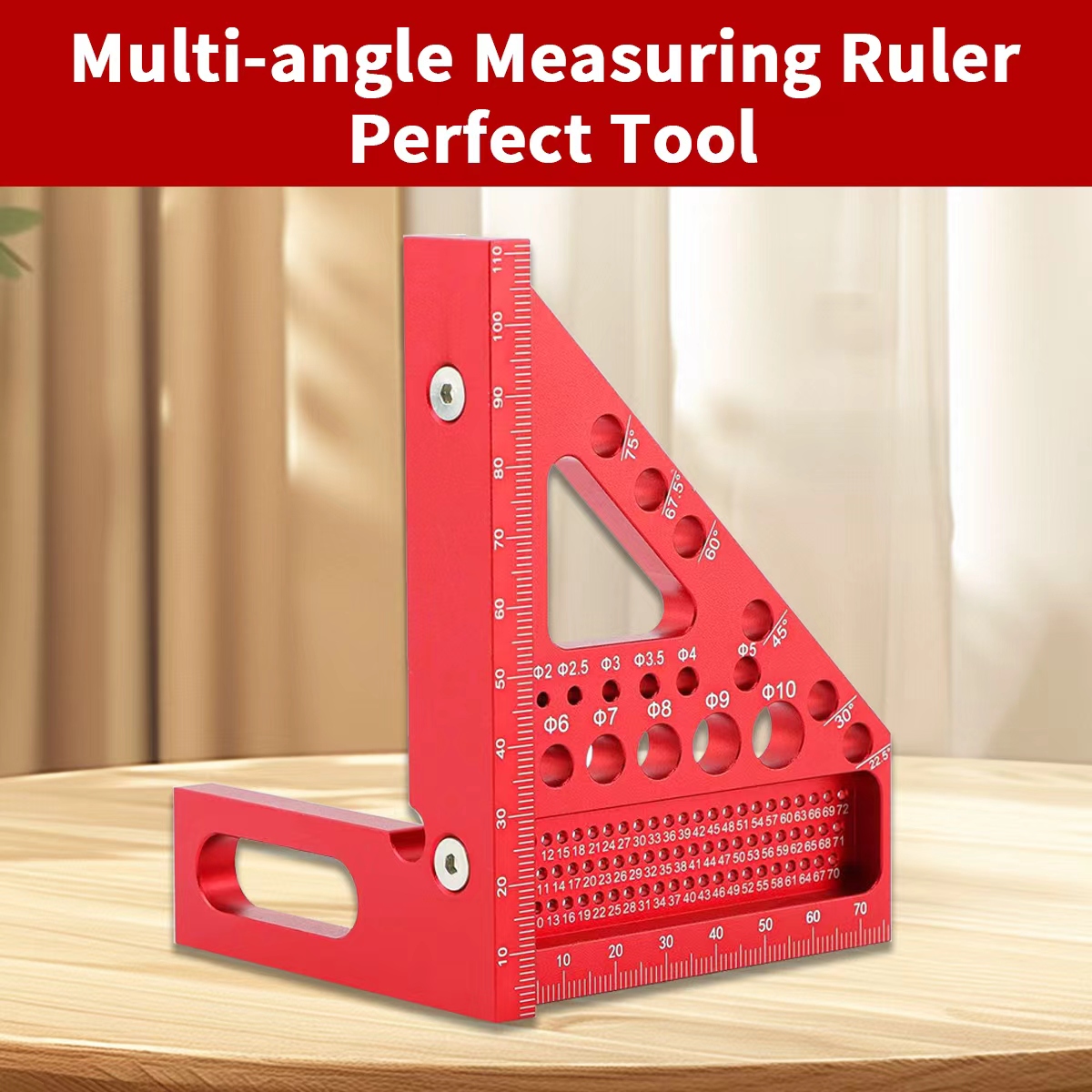 Woodworking Multi Tool - Multi-Angle Woodworking Triangle Ruler, Precision Measuring