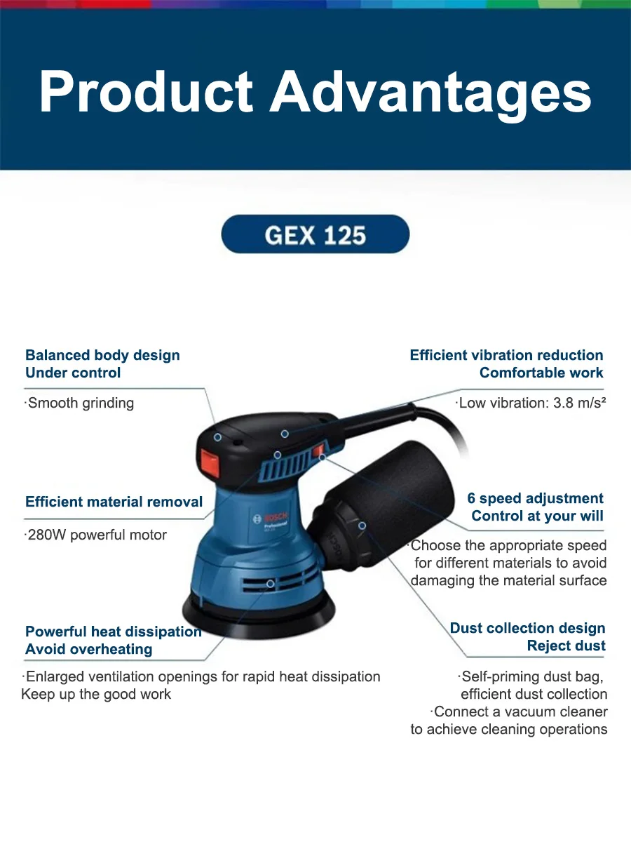 Bosch GEX125 280W Multifunctio - огляд і ціна Woodworking Machine