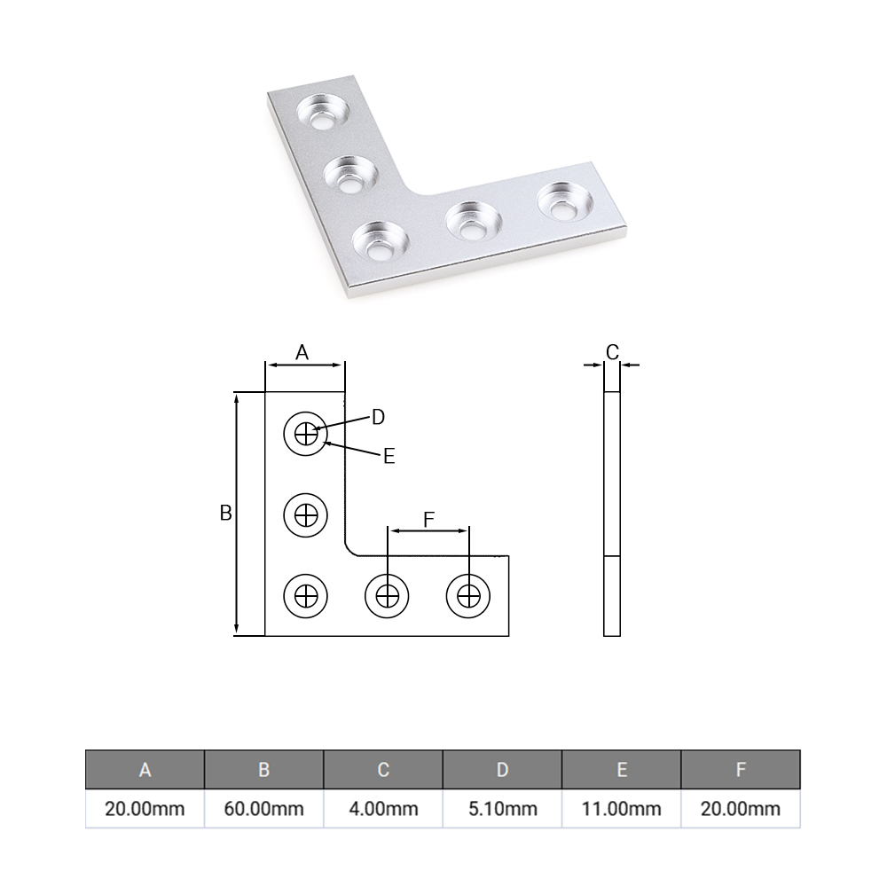 2Pcs/lot L Type 5 Holes 90Degr - огляд і ціна Woodworking Joints