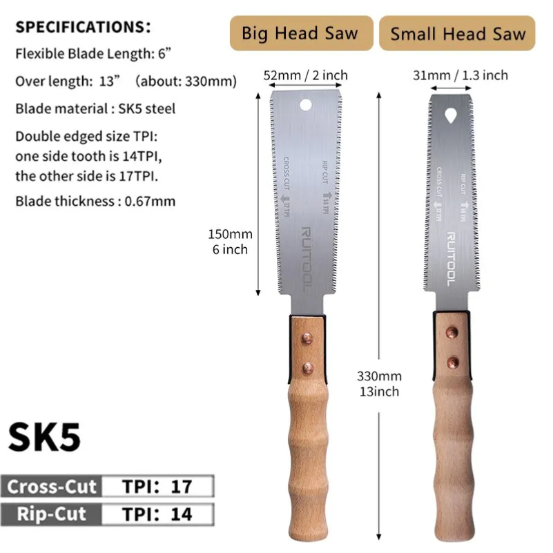 1pc Japanese Saw 6 Inch Double - огляд і ціна Japanese Pull Saw